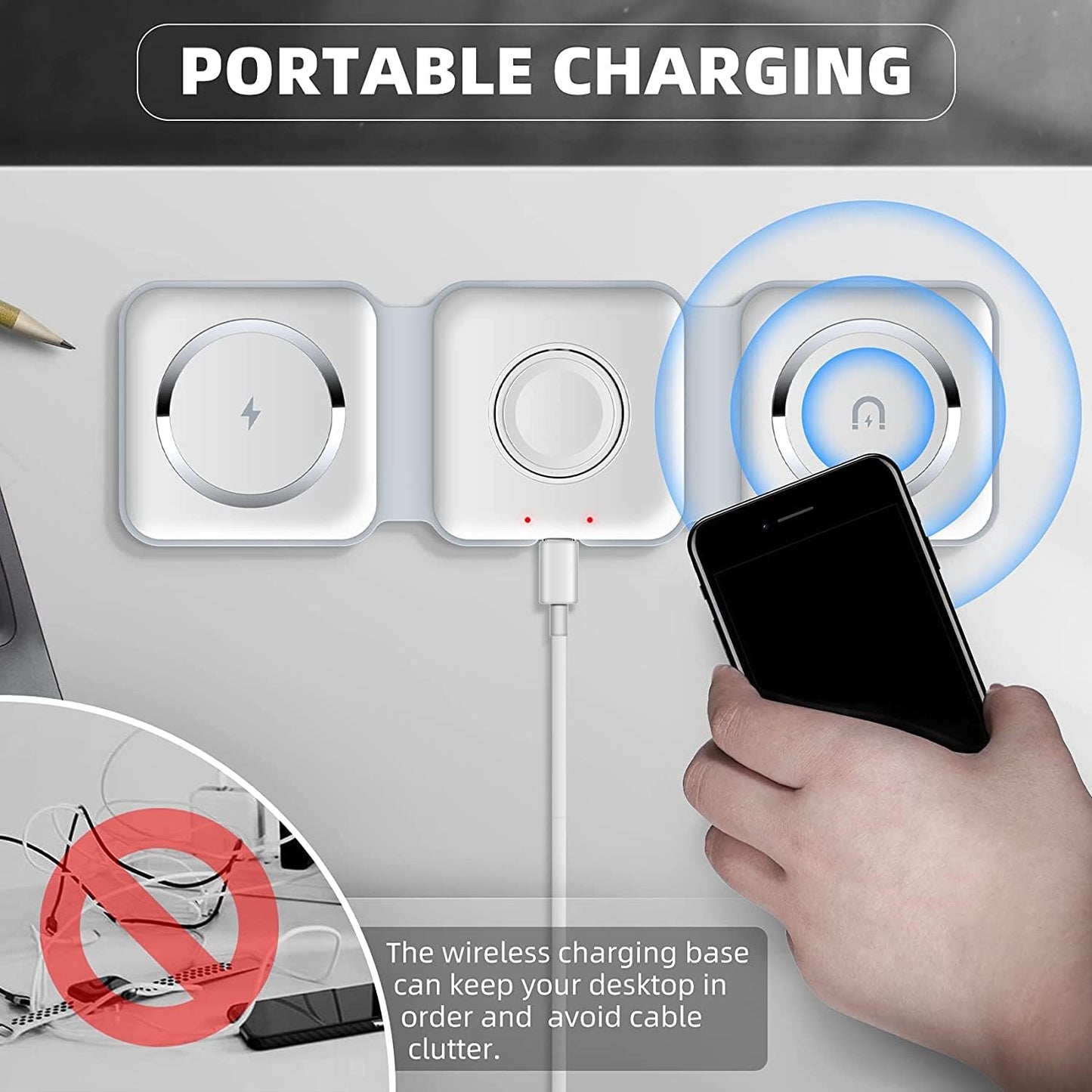 3 in 1  Wireless Universal Charging Pad